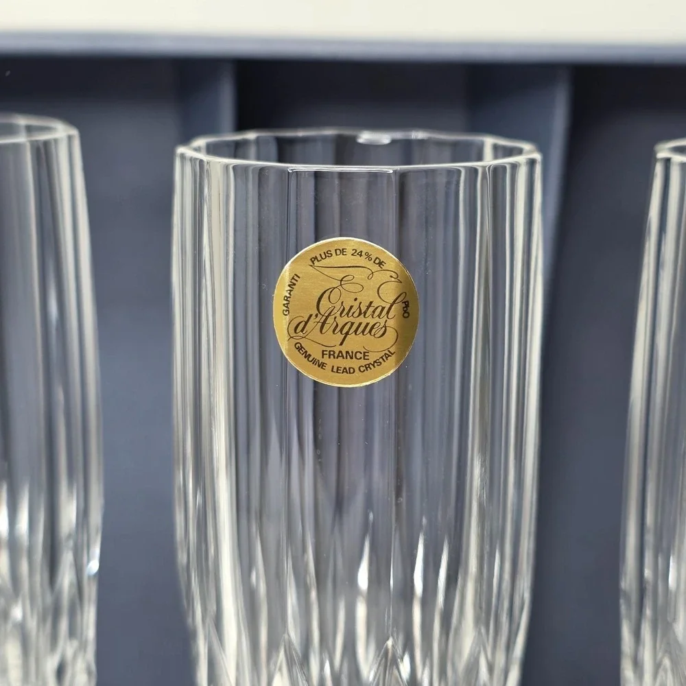 Cristal d'Arques Bretagne Crystal Champagne Flutes 8 1/8